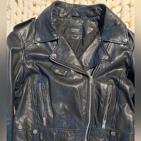 Lamarque cropped leather jacket - Picture 12 of 13